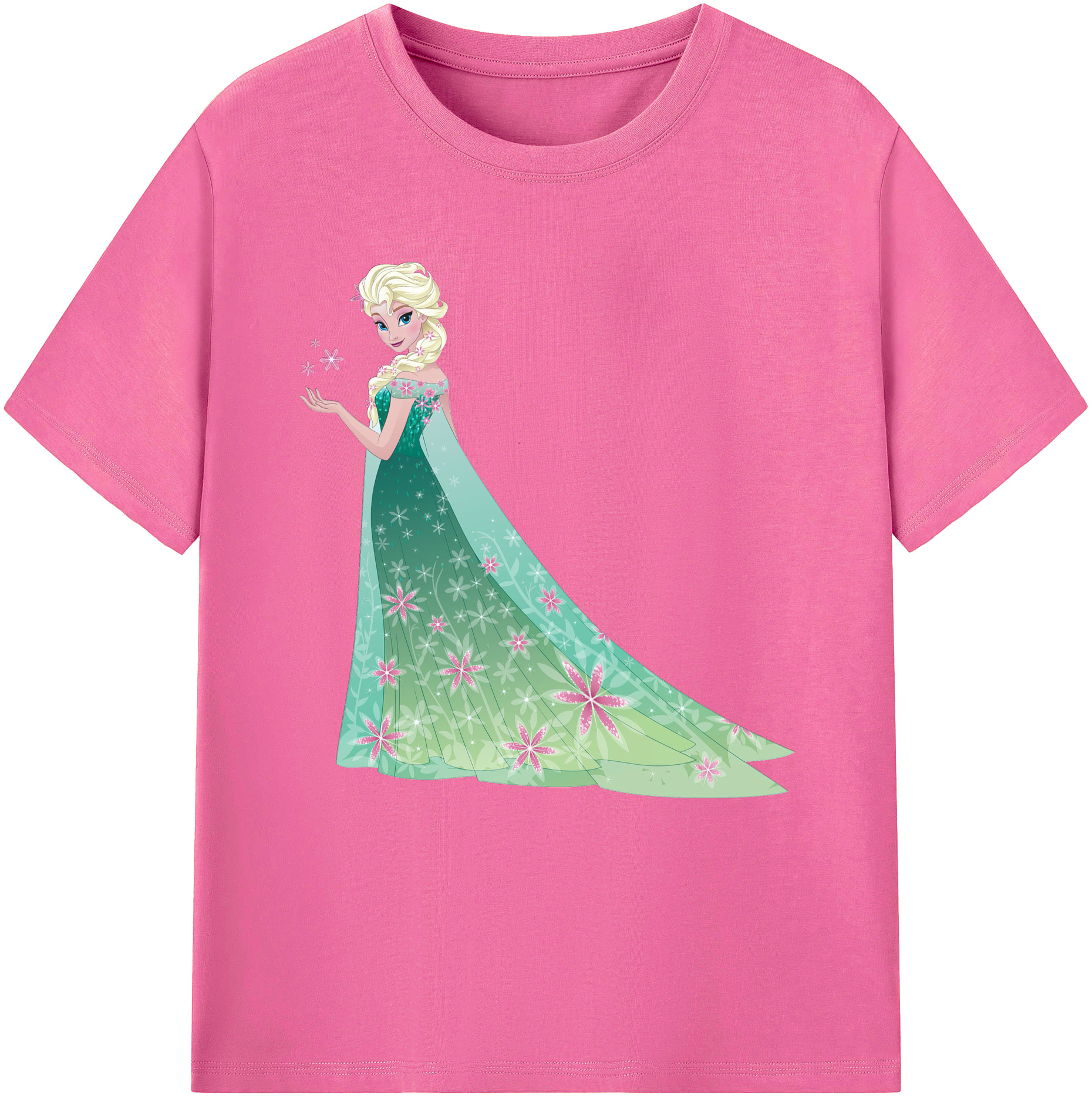 （画像用） アナと雪の女王 アンナ エルサ Frozen Anna Elsa レディースカジュアルプリントTシャツ（綿100％）